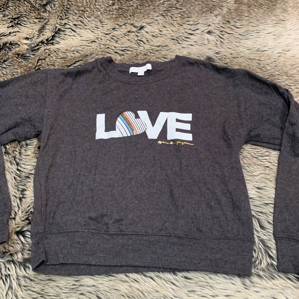 Spiritual Gangster Love Savasana Crewneck Pullover Charcoal Gray * Size M*